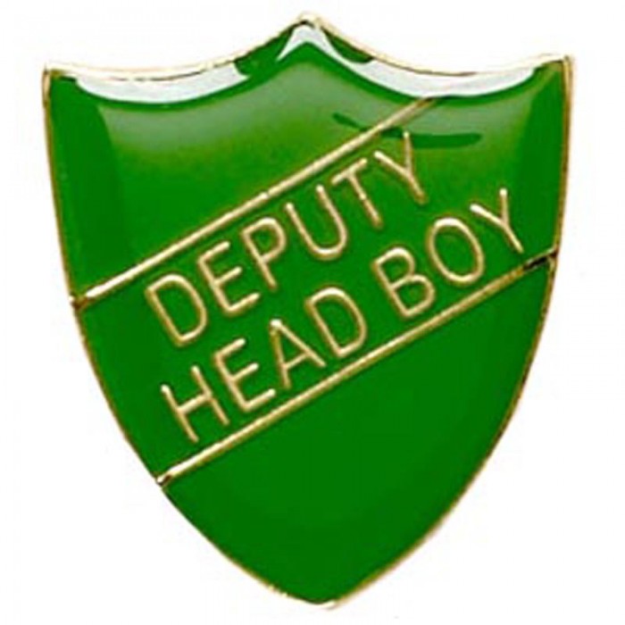 DEPUTY HEAD BOY SHIELD BADGE - 4 COLOURS - 22MM X 25MM